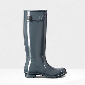 Hunter Original Classic Tall Gloss Rain Boots in Gray